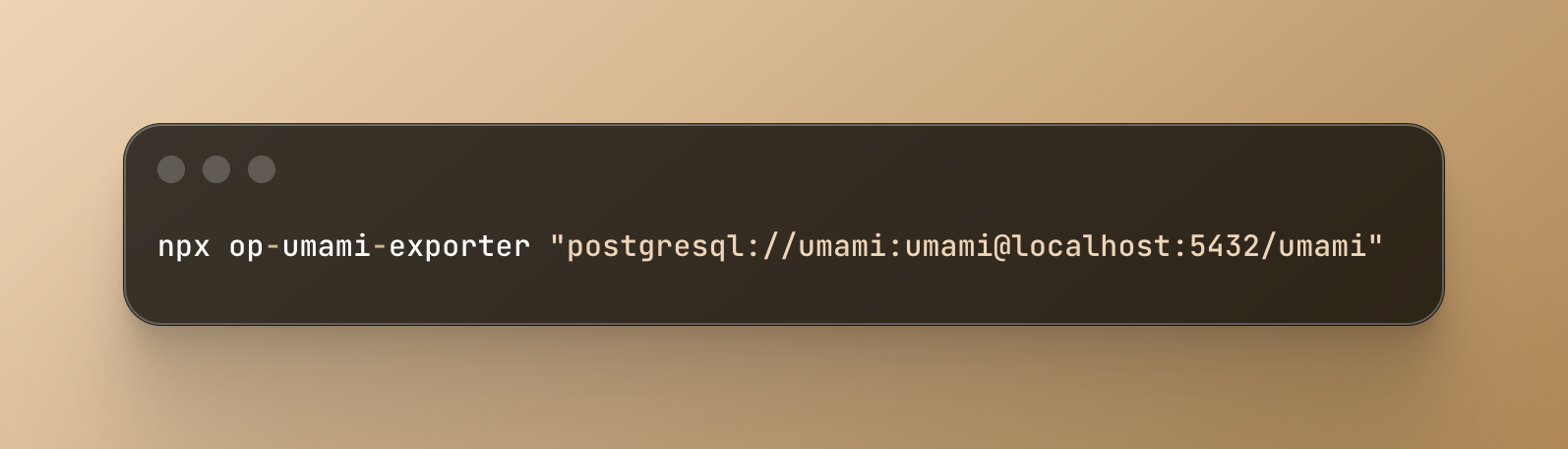 Running the MakinForU Umami exporter to export analytics data from Umami